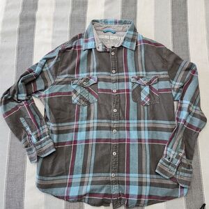 Mossimo Supply Co. Men's Plaid Shirt - Blue and Gray
